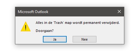 map leegmaken bevestiging