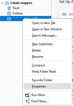 thunderbird archief locatie