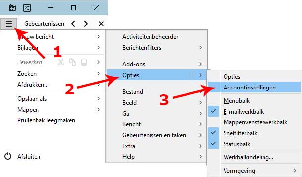 thunderbird accountinstellingen