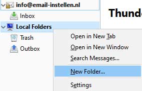 thunderbird offline folder aanmaken
